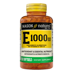 Vitamina E Mason Natural, mejora la piel y el sistema inmune, disponible en Ecuador.